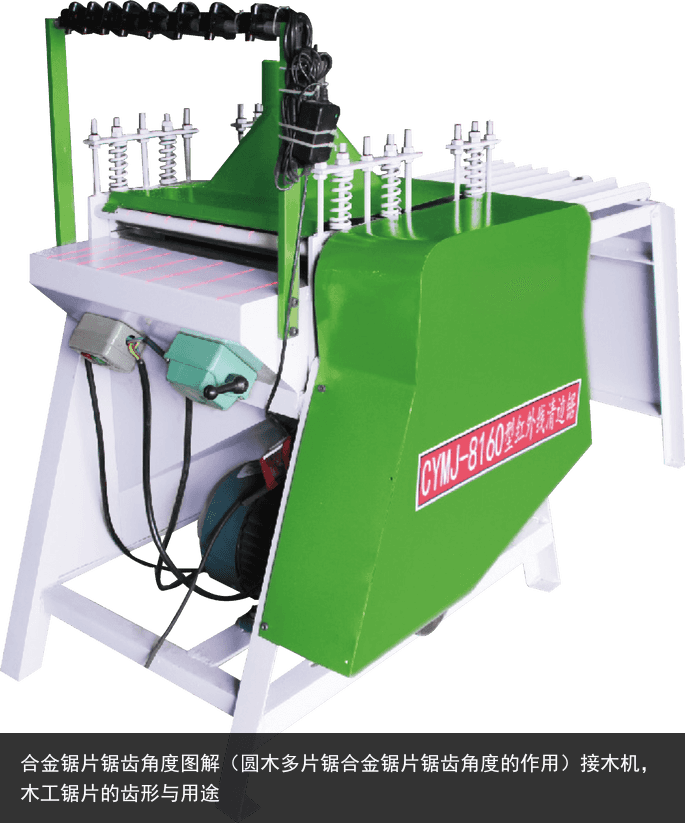 合金鋸片鋸齒角度圖解（圓木多片鋸合金鋸片鋸齒角度的作用）接木機(jī)，木工鋸片的齒形與用途
