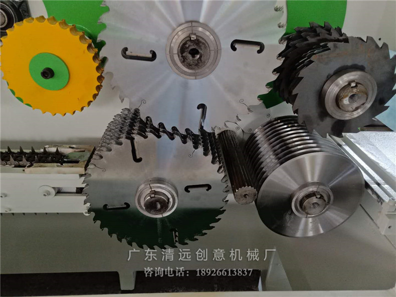 圓木多片鋸上下軸多片鋸設(shè)計(jì)，采用超薄鋸片，出材率高達(dá)80%以上